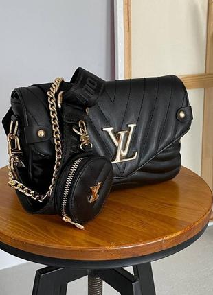 Louis vuitton new wave multi pochette black, сумка