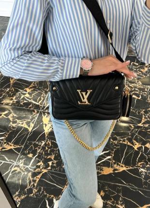 Louis vuitton new wave multi pochette black, сумка6 фото