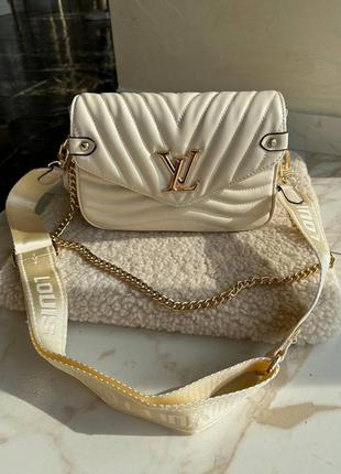 Louis vuitton new wave multi pochette beige, сумка8 фото