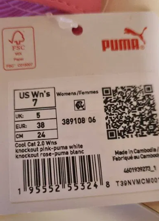 Оригінальні шльопанці 38 розмір puma cool cat 2.0 wns 06 389108 06/4,5 фото