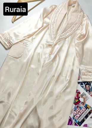 Комплект жіночий домашній одяг халат+комбінація довга рожевого кольору від бренду italy m l2 фото