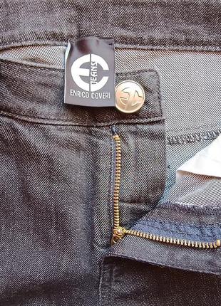 Женские классические джинсы enrico coveri тёмно-синие, на молниях. италия5 фото