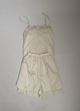 Піжама базова triumph шовкова атласна майка шорти одяг для сну домашній костюм одяг6 фото