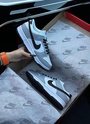 Подошва светится в темноте sb dunk low prm white grey black/ найк сб данк лоу серые черные