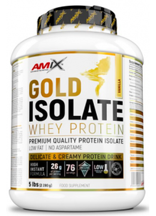 Протеин изолят amix gold whey protein isolate 2280 грамм ваниль