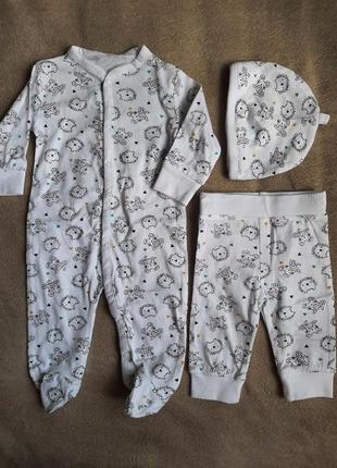 Набір для новонародженого, чоловічок, шапочка, штанці, носочки, 56см, новий, якість відмінна, виробник німеччина.2 фото