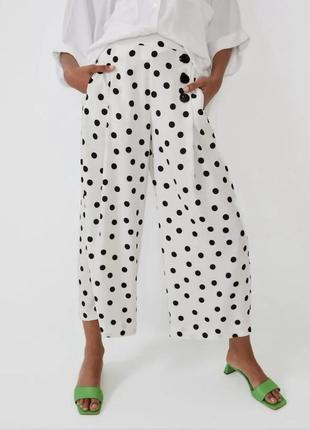 Широкі штани кюлоти polka dot zara