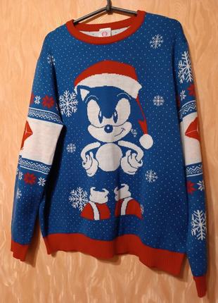 Новорічний светр з соніком sonic nintendo3 фото