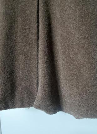 Пальто оверсайз тедді букле шоколадного кольору довге в стилі max mara кашемір ангора шерсть6 фото