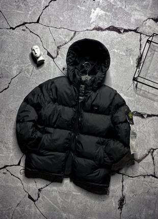 Куртка мужская зимняя черная stone island2 фото