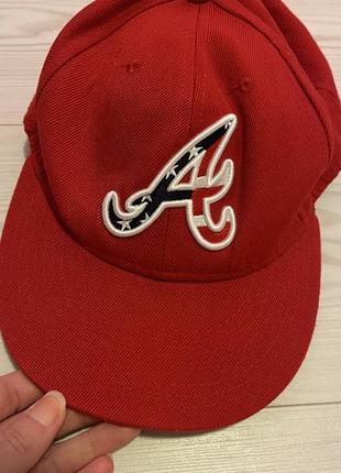 Червона бейсболка кепка atlanta braves 7,5 (59,6cm) new era1 фото
