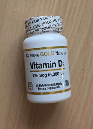 California gold nutrition, вітамін d3, 5000 мо, 90 капсул із риб'ячого желатину