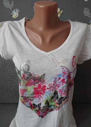 Красивая блуза футболка хлопок с рисунком р.44 /46 блузка блуза4 фото