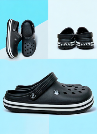 Якісні зручні крокс сабо крокси сині чорні3 фото