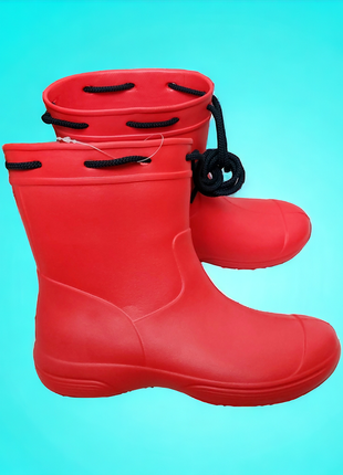 Легкі, яскраві чобітки червоного кольору з антибактеріальними устілками з м'якого листового ева1 фото