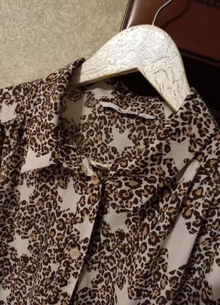 Леопардовая блуза в звезды батал8 фото