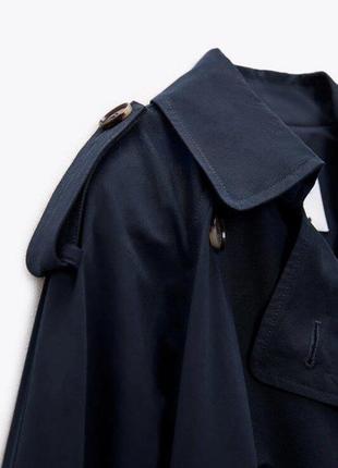 Zara стильна новинка двобортний тренч плащ пальто двубортный тренд8 фото