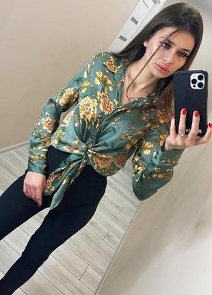 Рубашка блуза хаки zara
