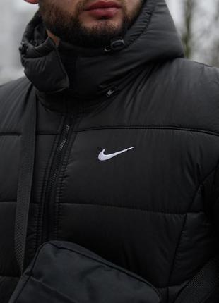 Комплект nike європейка чорна + штани утеплені. барсетка та рукавички у подарунок5 фото