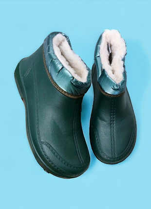 Ботинки/чебитки короткие цвета хаки, внутри искусственный мех