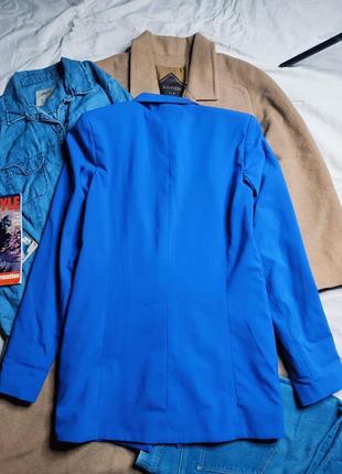 Simply be жакет пиджак оверсайз свободный с длинным рукавом черный синий электрик удлиненный3 фото