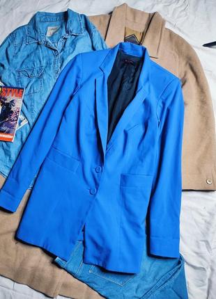 Simply be жакет пиджак оверсайз свободный с длинным рукавом черный синий электрик удлиненный1 фото