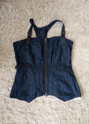 Натуральная майка корсет, под джинс