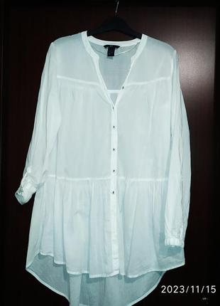 Натуральная рубашка рубашка блузка h&amp;m 100% хлопок1 фото
