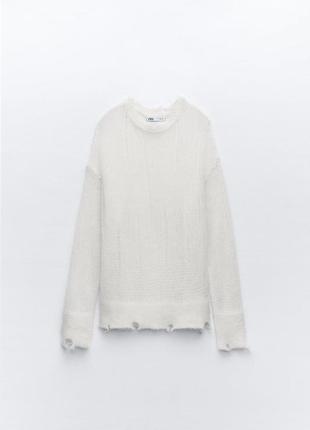 Класний рваний светр 37% вовни альпаки і  35% лани9 фото