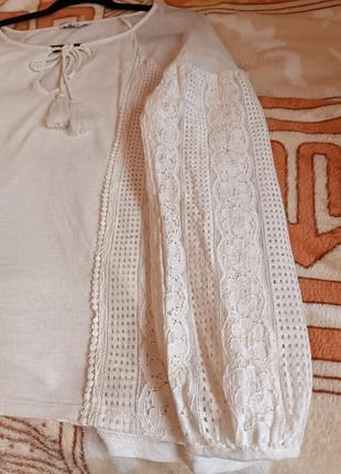 Ніжна блуза із натуральної тканини від next великого розміру.9 фото