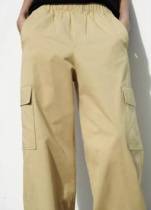 Штани широкі з карманами zara xs2 фото