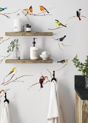 Современная настенная наклейка в виде птичьих ветвей для гостиной, спальни.настенная виниловая наклейка для игровой комнаты, домашний декор