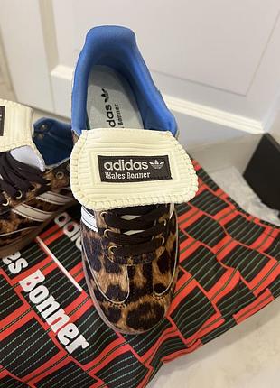 adidas gazelle silver green womens adidas x Wales Bonner Pony Leo Samba (Dark Brown / White)