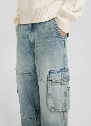 Джинси карго baggy jeans cargo bershka4 фото