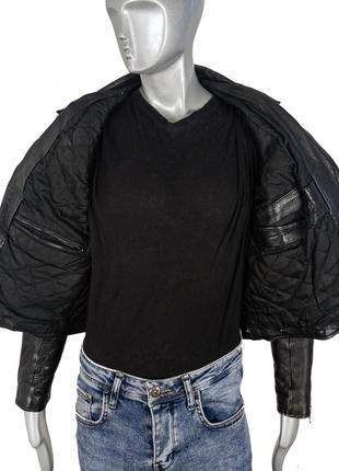 Винтажная мужская кожаная куртка косуха ami london 80х, vintage biker leather jacket7 фото