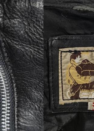 Вінтажна чоловіча шкіряна куртка косуха ami london 80х, vintage biker leather jacket9 фото