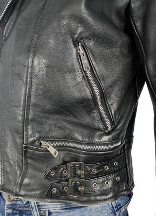 Вінтажна чоловіча шкіряна куртка косуха ami london 80х, vintage biker leather jacket8 фото