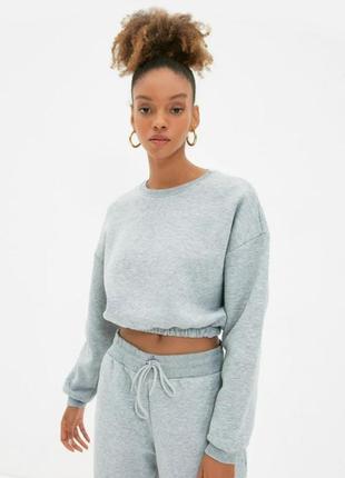 Світшот xs-s жіночий на флісі укорочений толстовка спортивний худі кенгуруprimark