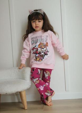 Стильний костюм для дівчинки штани кльош та світшот