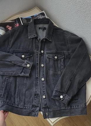 😍базова оверсайз джинсовка  в кольорі графіт  85% бавовна🫶🏽