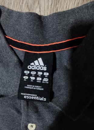 Мужская серая футболка с воротником / adidas / поло / мужская одежда / чоловічий одяг /3 фото