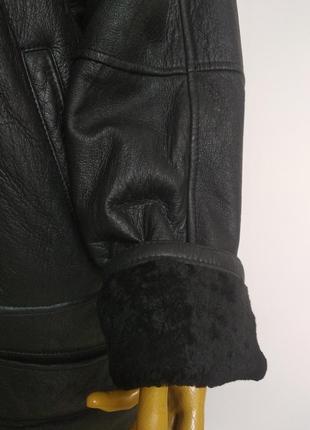 Werther вінтаж чорна натуральна базова оверсайз дублянка шкіряна куртка пальто бомпер шуба з чоловічого плеча натуральна овчина шкіра янгят m l xl6 фото