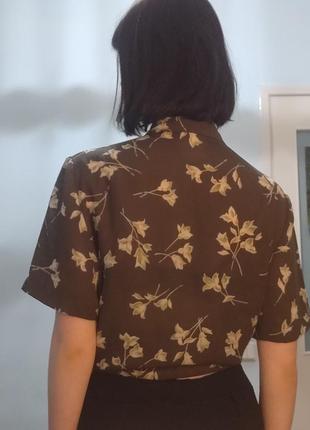 Блуза сорочка вінтаж у квітковий принт2 фото