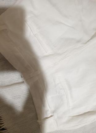 Білі льняні брюки палаццо м5 фото