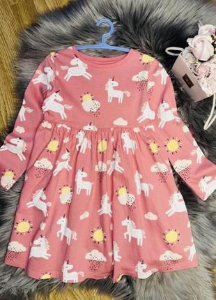 Неймовірна бавовняна яскрава сукня з довгим рукавом для дівчинки 1,5/2р f&f