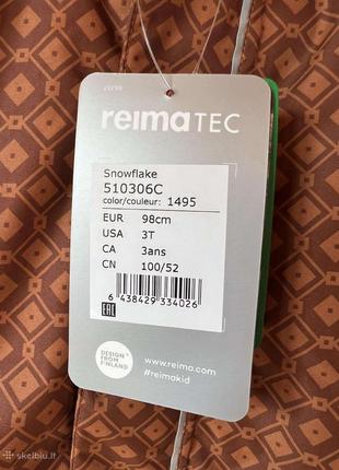 Зимний зимовий комбинезон reima tec snowflake 98 см оригинал5 фото