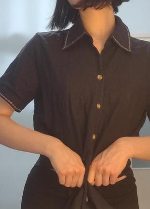 Лляна сорочка блуза вінтаж. з вишивкою1 фото
