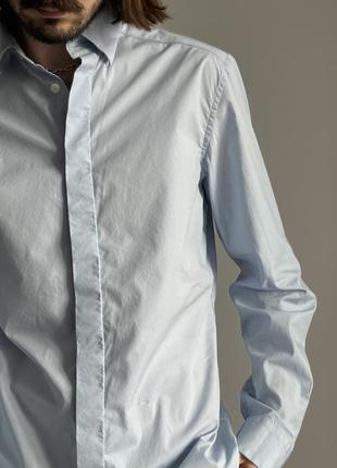 Diesel dress shirt блакитна стильна сорочка рубашка унікальна оригінал цікава гарна вишукана рідкісна old money9 фото