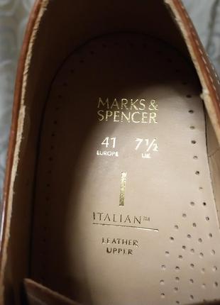 Високоякісні брендові шкіряні італійські туфлі marks&spencer6 фото