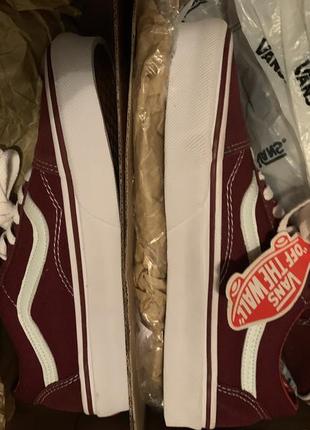 Кеды vans old skool bordo вишнёвые цвет burgundy олд скул замша и текстиль размеры 35-40.